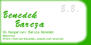 benedek barcza business card